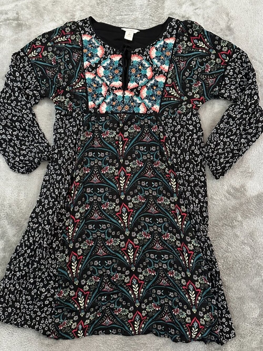 Sundance Chelsea Morning Floral Embroidered Boho Dress Women's SMALL Peasant